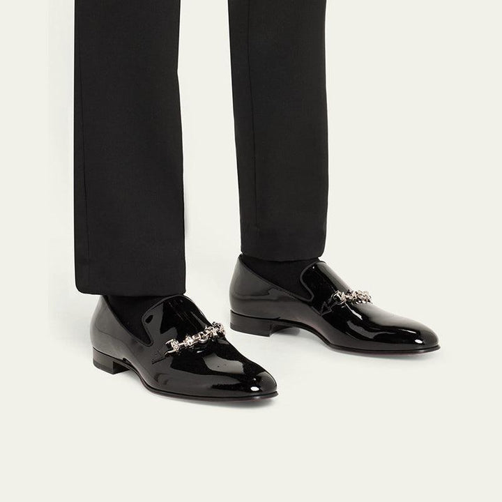 Men's Patent Leather Slip-On Loafers - ARNO CONTI