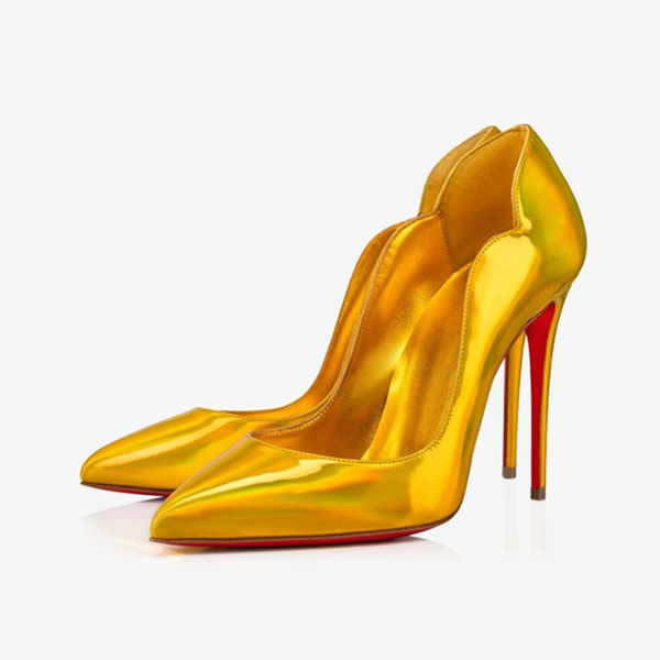 Yellow Patent Leather Pumps with Pointed Toe - ARNO CONTI