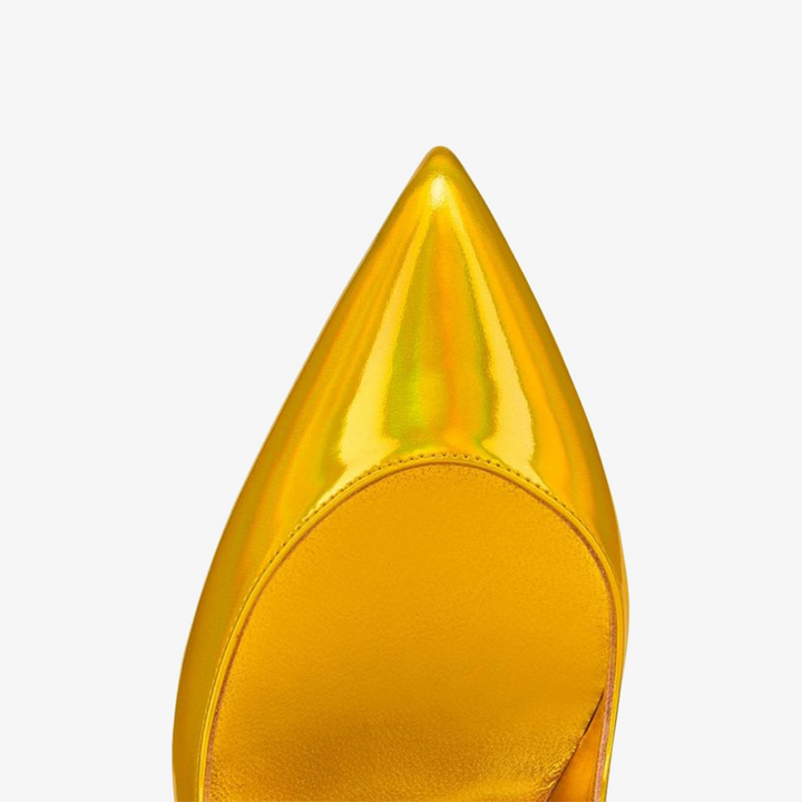 Yellow Patent Leather Pumps with Pointed Toe - ARNO CONTI