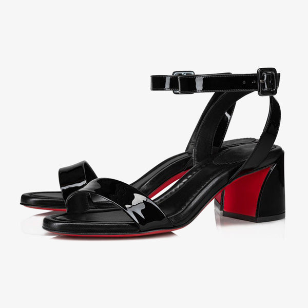 Refined Black Patent Leather Sandals