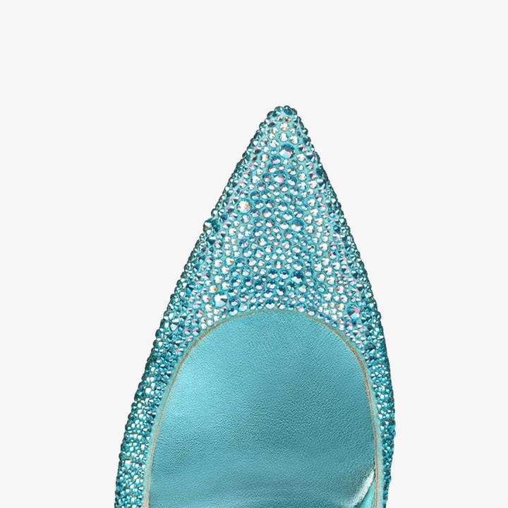Blue Suede Pump with Strass Embellishment - ARNO CONTI