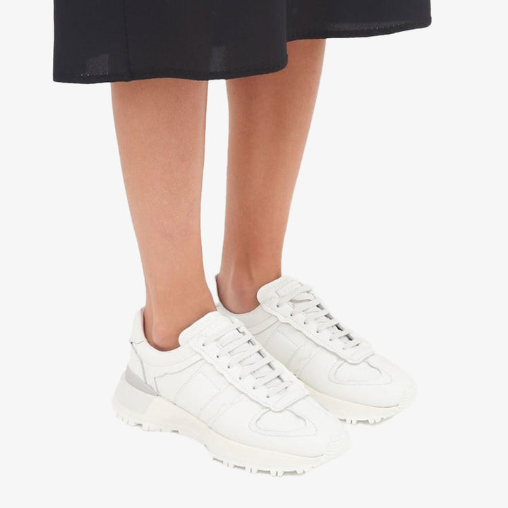 Vibrant White nylon Low-Top Trainers - Arno Conti Shoe