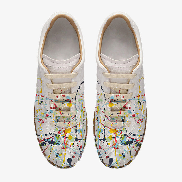 Timeless Elegance Leather and Suede White Sneakers - Arno Conti Shoe