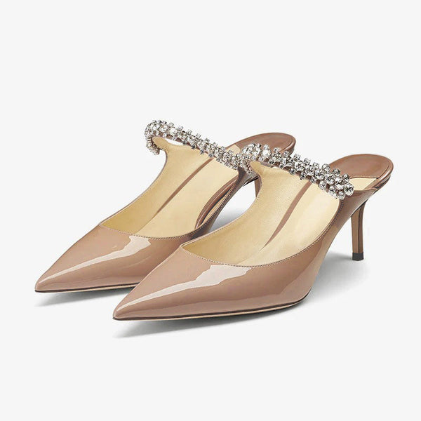Nude Patent Leather Mules