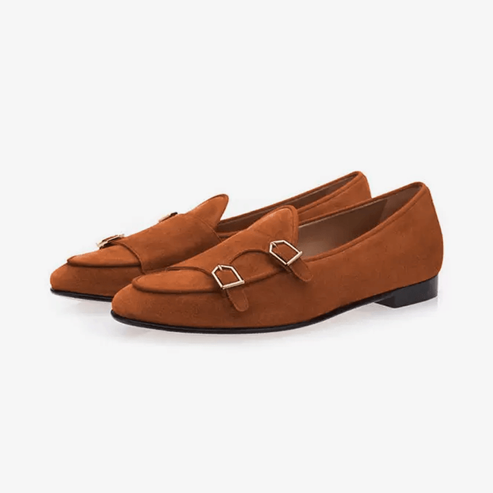 Suede Monk Strap Loafers - Arno Conti Shoe