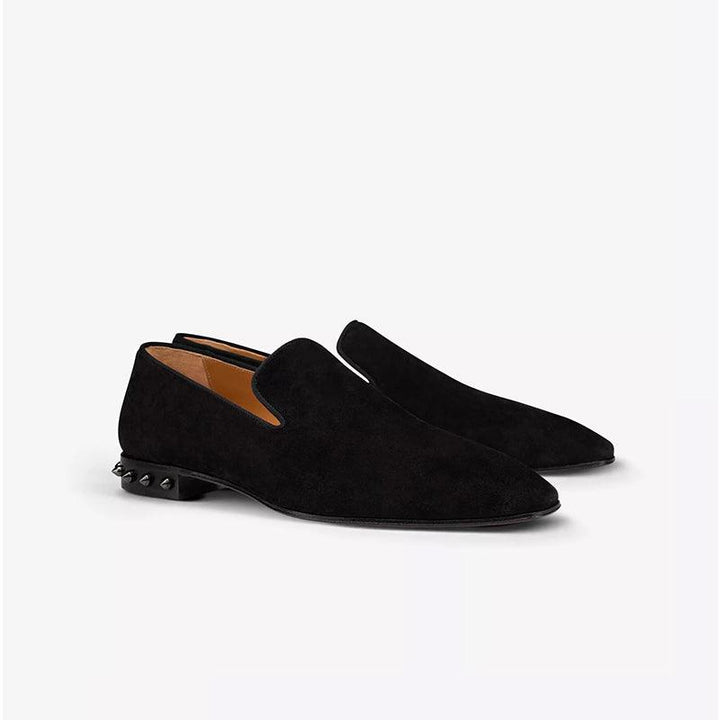 Suede Loafers with Metal Studs - ARNO CONTI