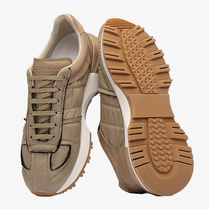 Khaki nylon Sneakers with Layered Sole - Arno Conti Shoe