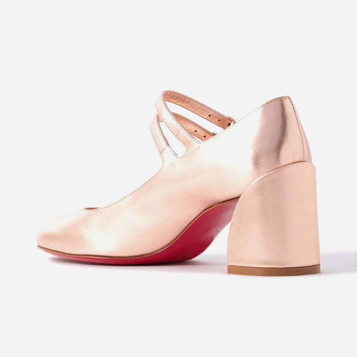 Rose Gold Leather Pumps with 60 mm - ARNO CONTI