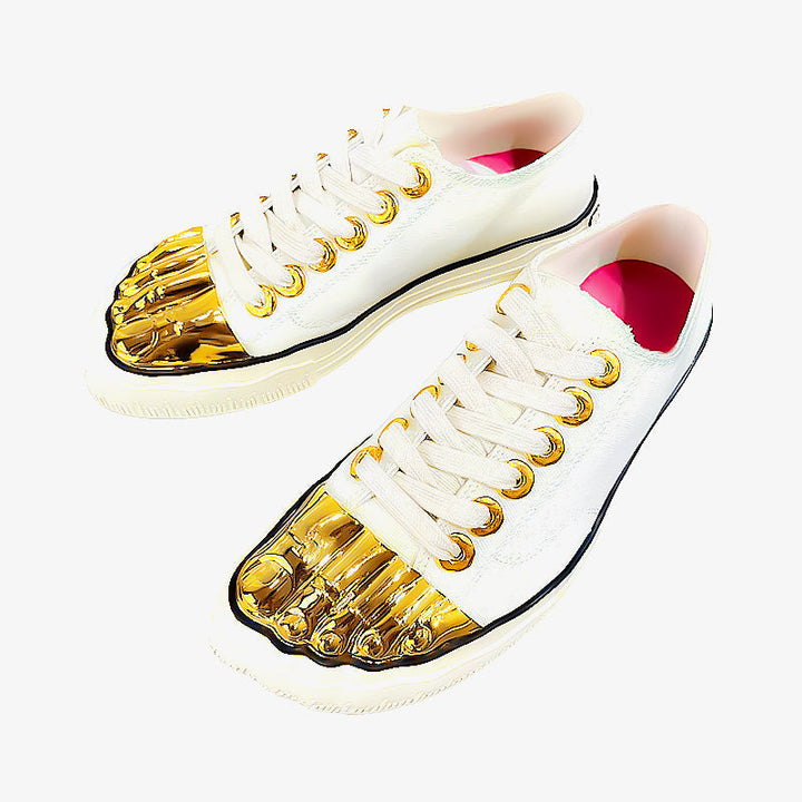 Beige Canvas Sneaker with Golden Details - Arno Conti Shoe