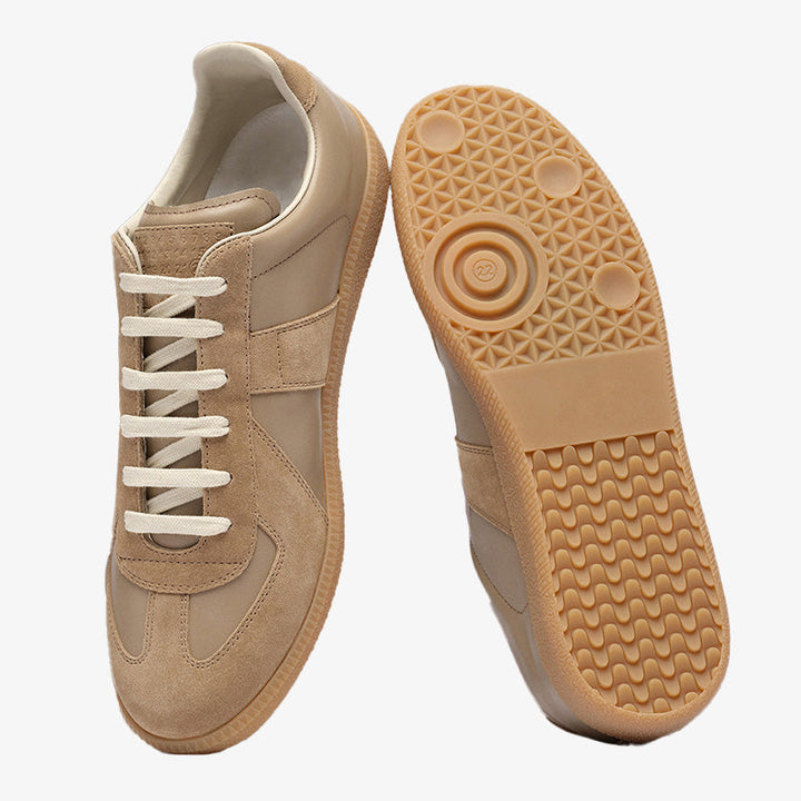 Apricot Leather and Suede Sneakers - Arno Conti Shoe
