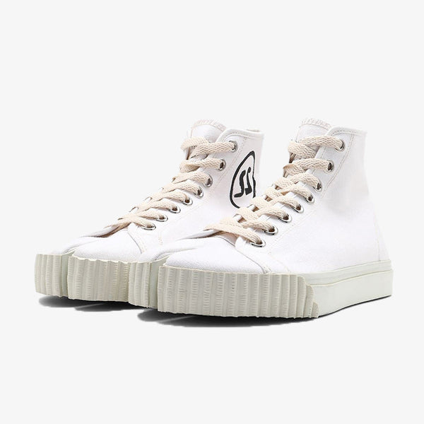 Classic White Cotton Sneakers - Arno Conti Shoe