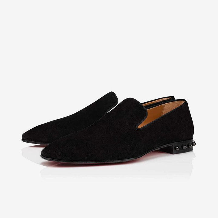 Suede Loafers with Metal Studs - ARNO CONTI