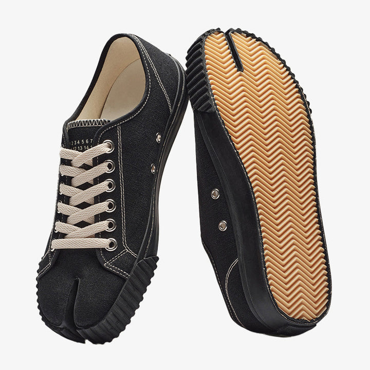 Statement-making Black Canvas Sneakers - Arno Conti Shoe