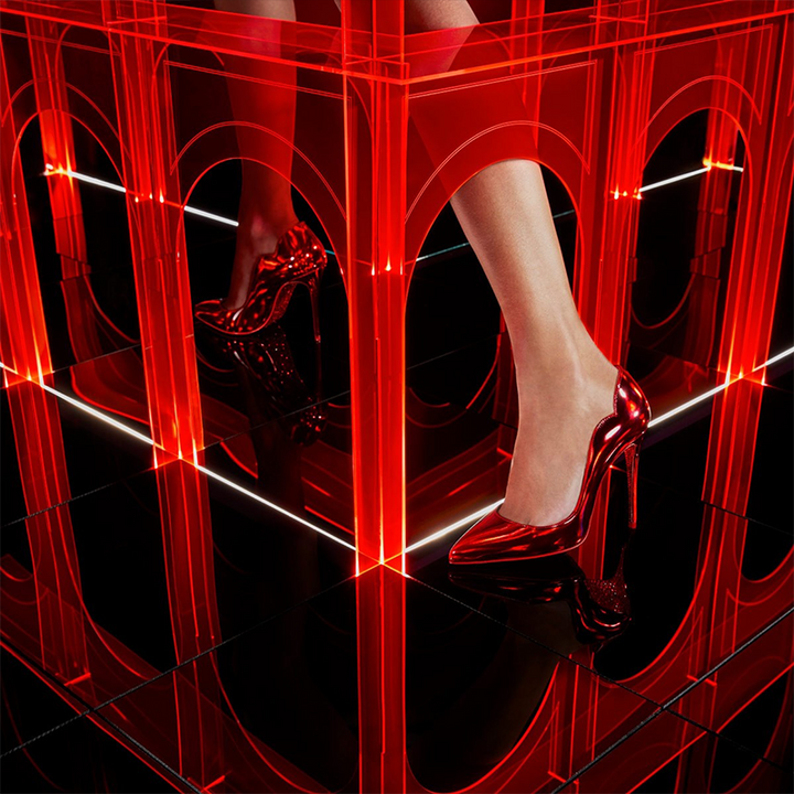 Red Patent Leather PumpHand-Placed Red Strass - ARNO CONTI