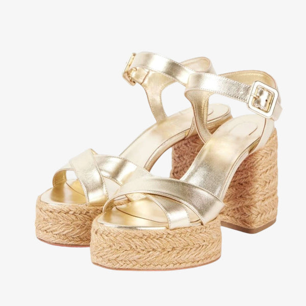 Metallic Platform Espadrille Sandal