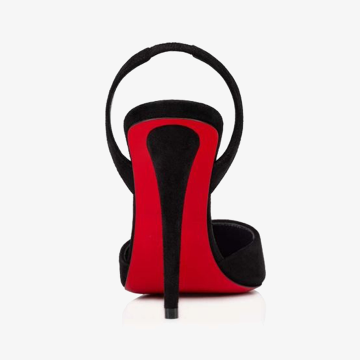 Black Calf Suede Pointed Toe Pumps - ARNO CONTI