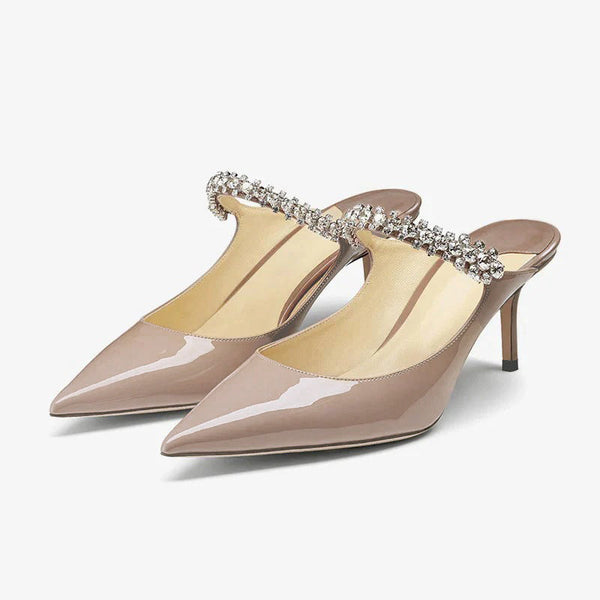 Light Pink Patent Leather Mules