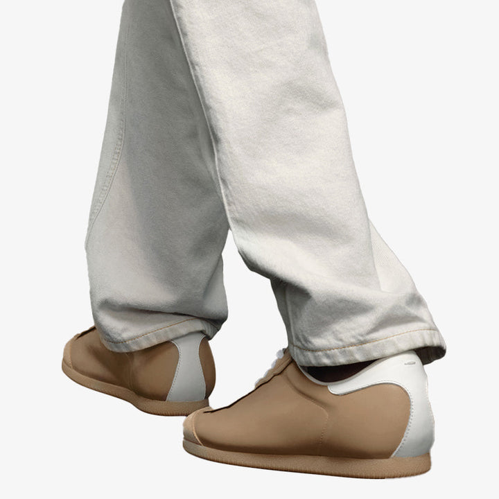 Sand Yellow Leather Lace-Up Sneakers - Arno Conti Shoe