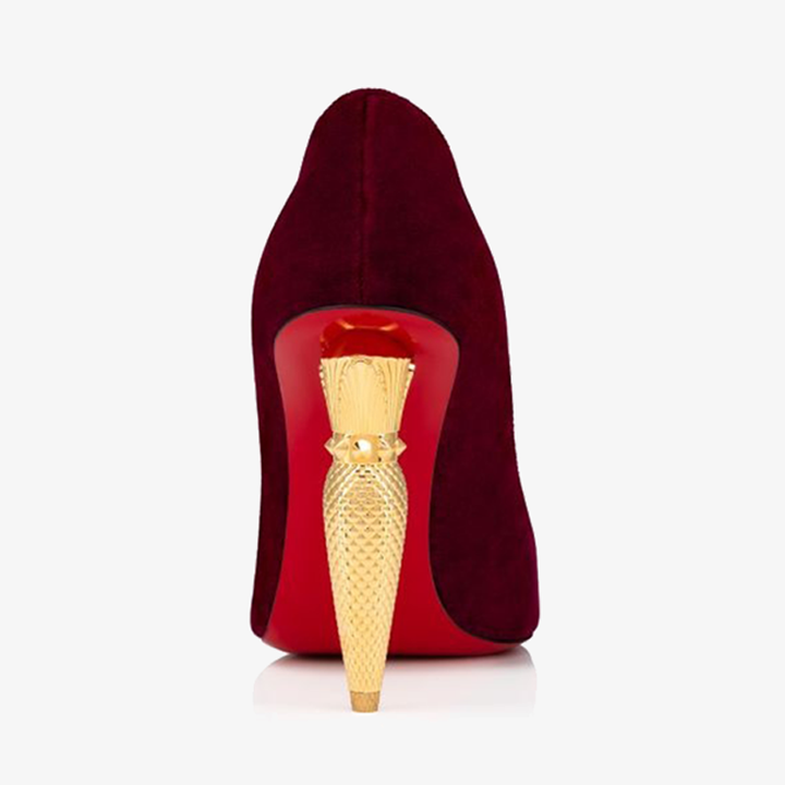 Red Veau Velours Pump with Gold Heel - ARNO CONTI