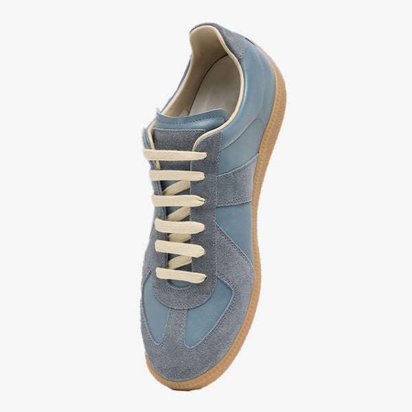Iconic Blue Leather and Suede Sneakers - Arno Conti Shoe