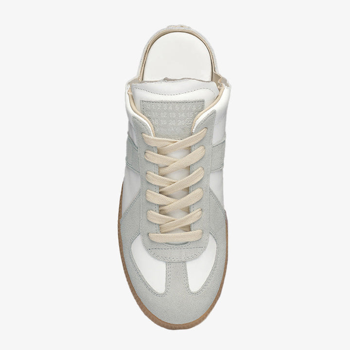 Mint Green and White Leather Sneakers - Arno Conti Shoe