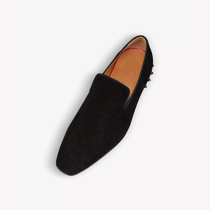 Suede Loafers with Metal Studs - ARNO CONTI