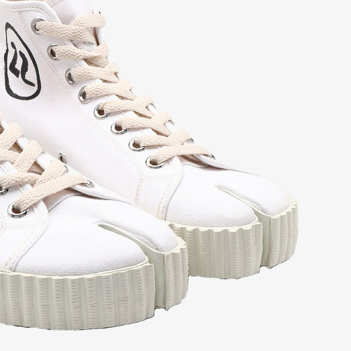 Classic White Cotton Sneakers - Arno Conti Shoe