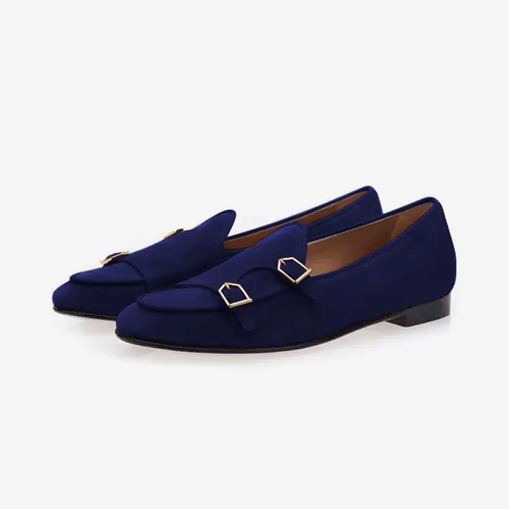 Suede Monk Strap Loafers - Arno Conti Shoe