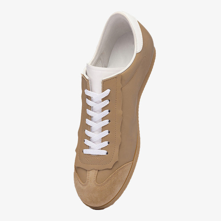 Sand Yellow Leather Lace-Up Sneakers - Arno Conti Shoe