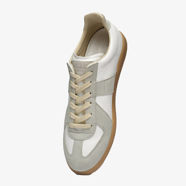 Dirty White Leather and Suede Sneakers - Arno Conti Shoe