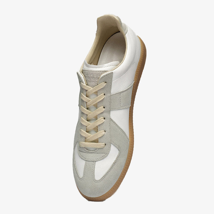 Dirty White Leather and Suede Sneakers - Arno Conti Shoe