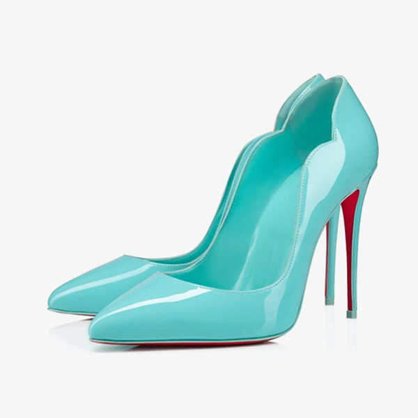 Blue Patent Leather Pump with Stiletto Heel - ARNO CONTI