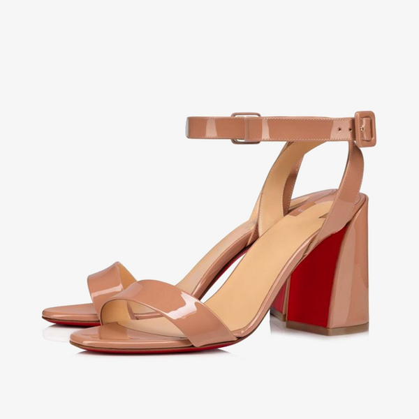 Elegant Nude Patent Leather Sandal