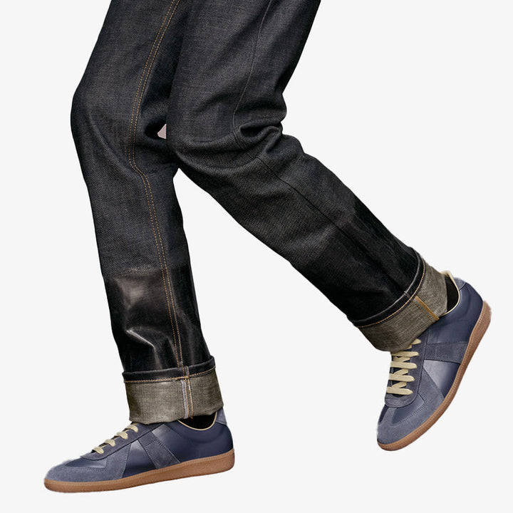 Pewter Leather and Suede Sneakers - Arno Conti Shoe