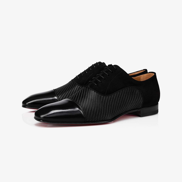 Suede and Calfskin Oxford Shoe