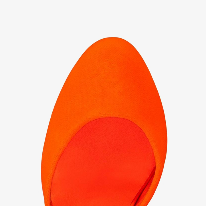 Orange Velvet Low-Top Pumps - ARNO CONTI