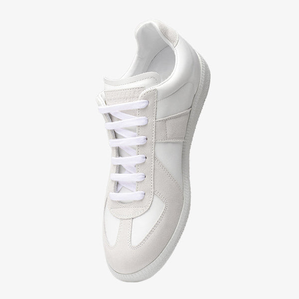 White Leather with Suede Sneakers - Arno Conti Shoe
