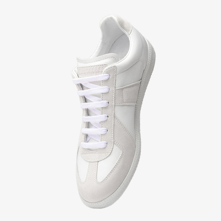 White Leather with Suede Sneakers - Arno Conti Shoe