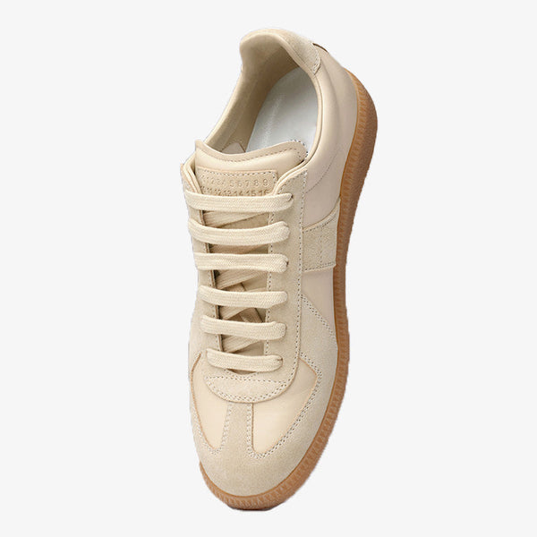 Beige Leather with Suede Sneakers - Arno Conti Shoe