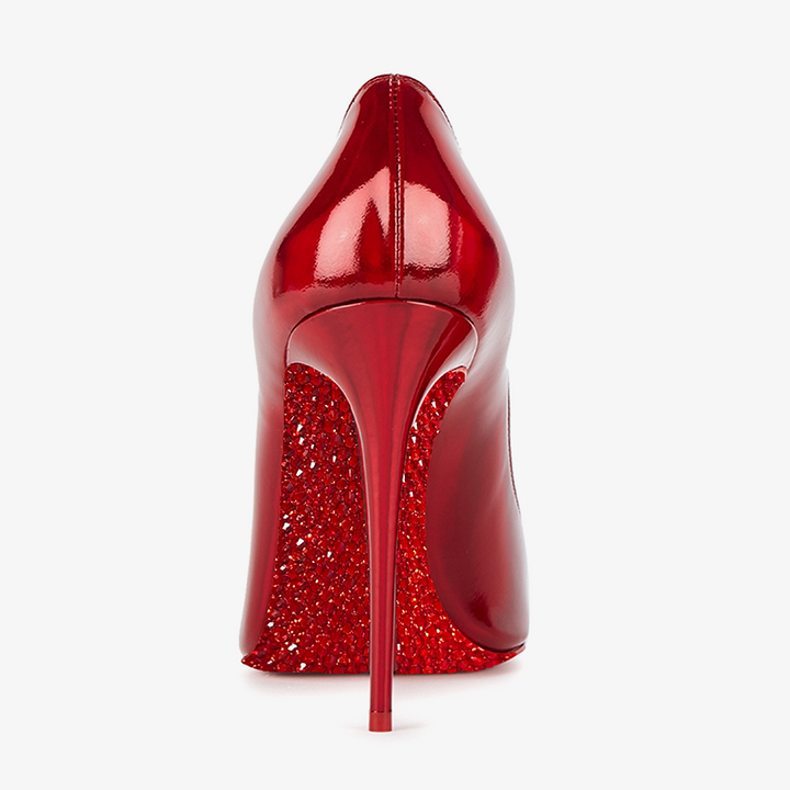Red Patent Stiletto Pump Sparkling Sole - ARNO CONTI