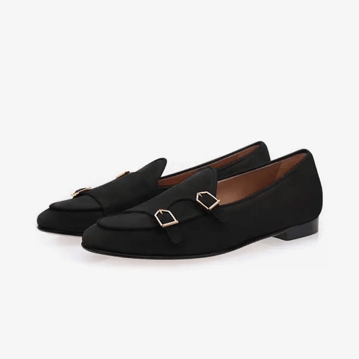 Suede Monk Strap Loafers - Arno Conti Shoe