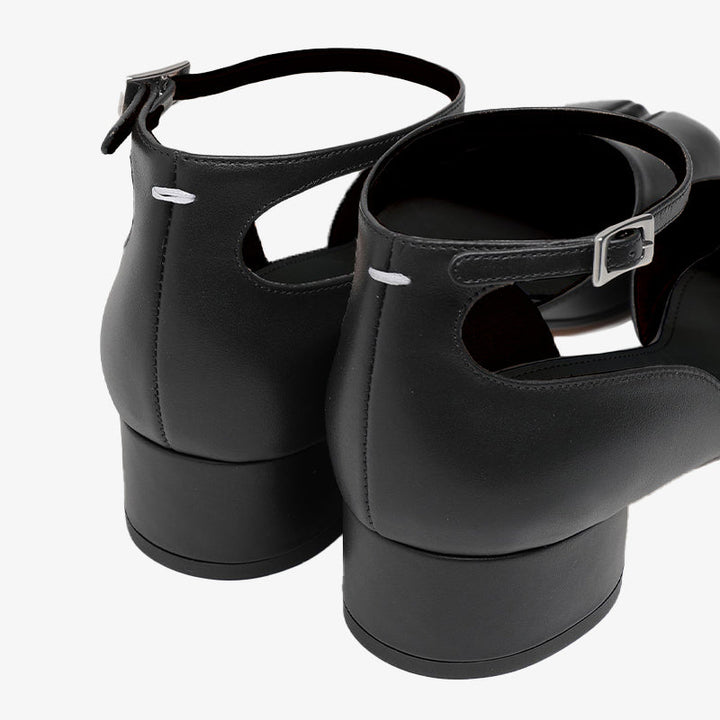 Split-toe Smooth Calf Leather Flats Sandals - Arno Conti Shoe