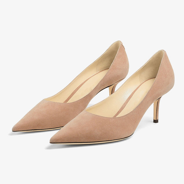 Suede Pointed-Toe Stiletto Pumps