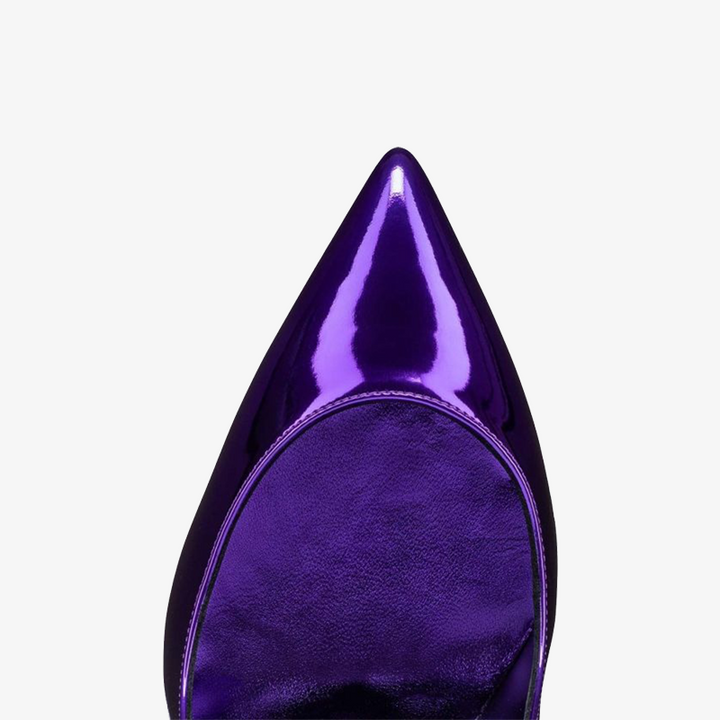 Purple Mirror-Effect Pumps with Pointed Toe - ARNO CONTI