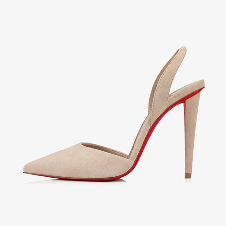 Coffee Suede Calfskin Slingback Pump - ARNO CONTI