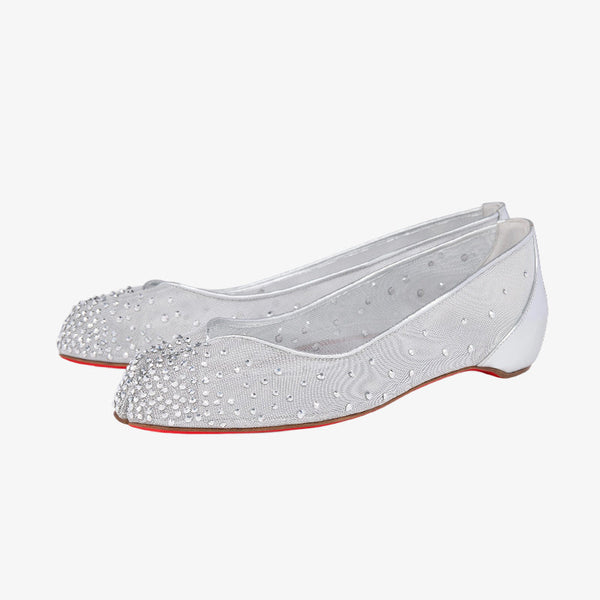 Silver Mesh Split-Toe Flats