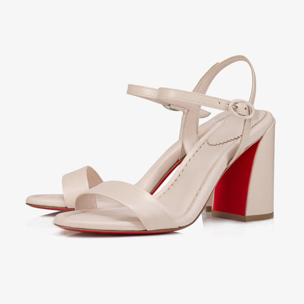 Refined Beige Calf Leather Sandals