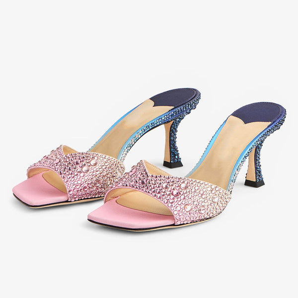 Sparkling Satin Crystal Sandals