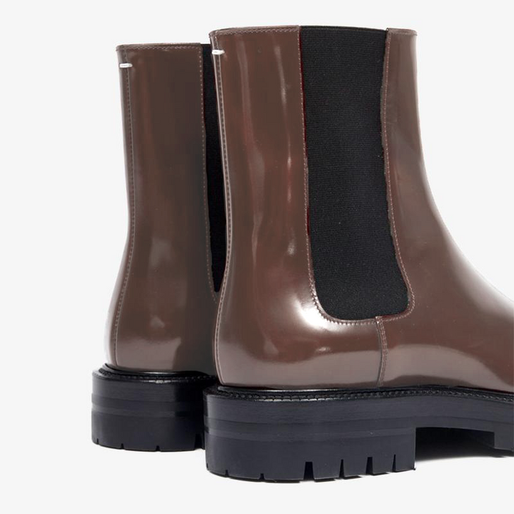 Claret Leather Slip-On Boots Unisex - Arno Conti Shoe