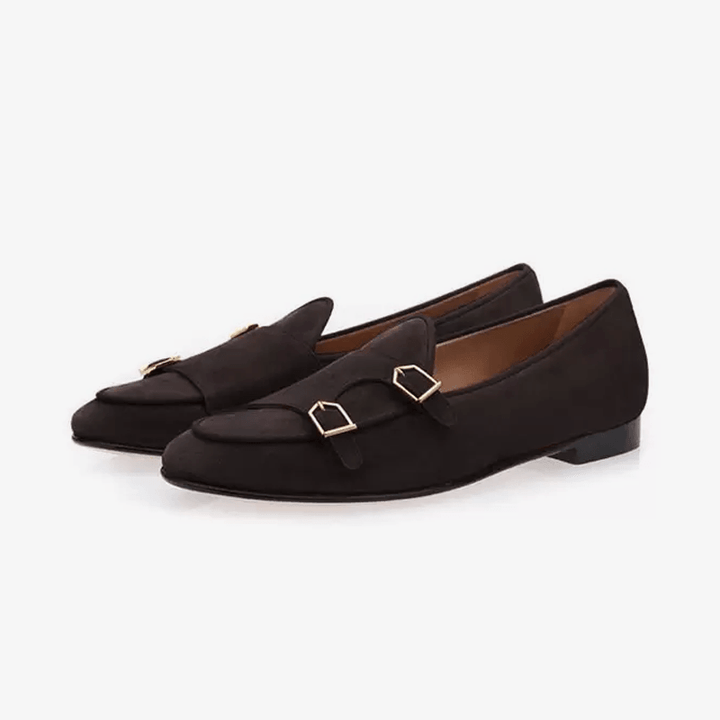 Suede Monk Strap Loafers - Arno Conti Shoe